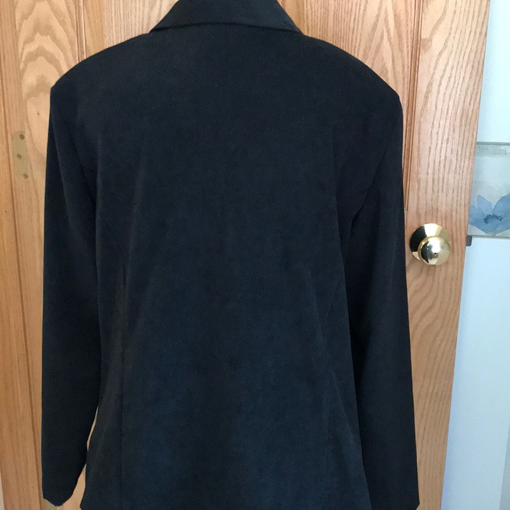 Black Suede Button Down Jacket - image 2
